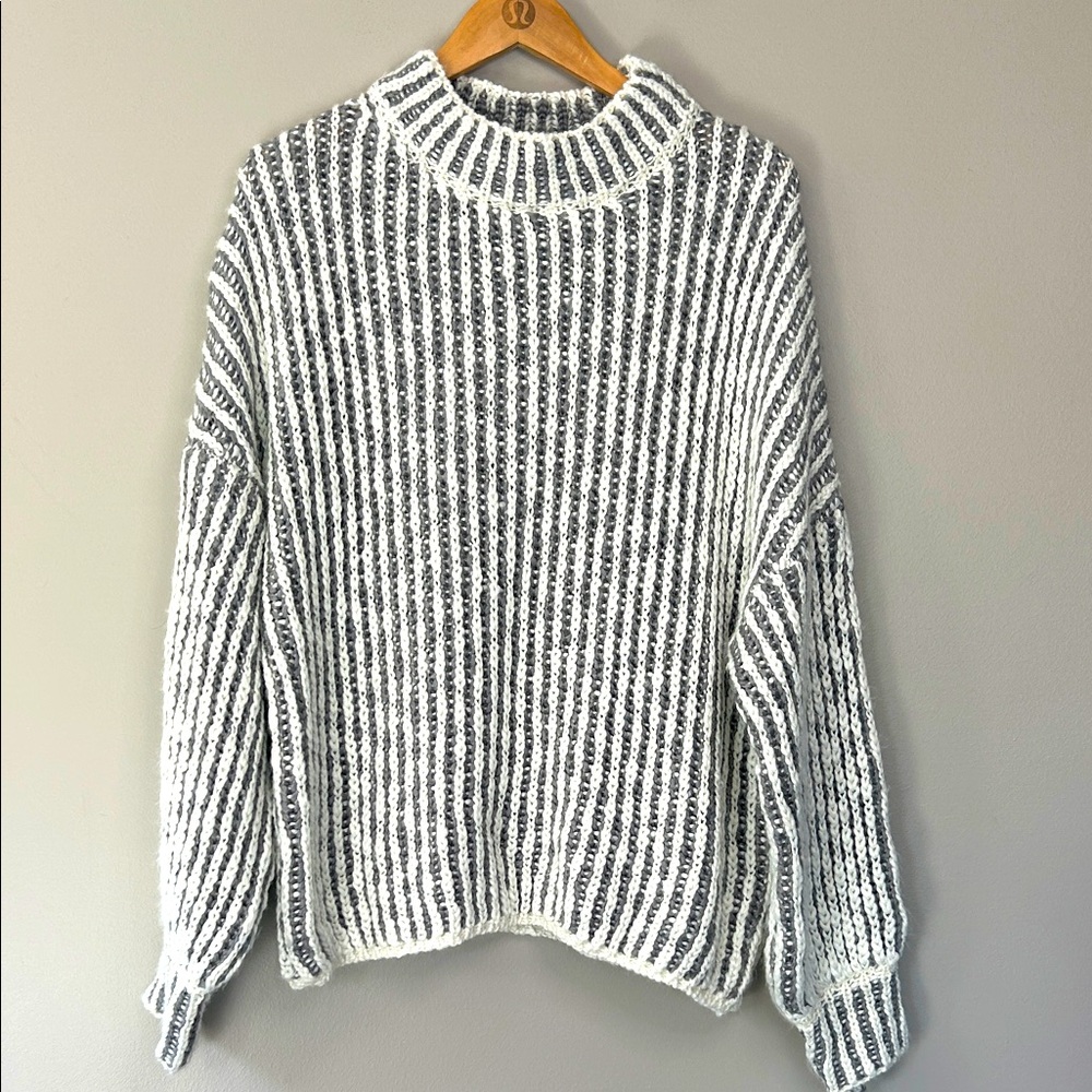 POL Chunky Knit Oversized Sweater‎ Size Large Ivory/Grey
